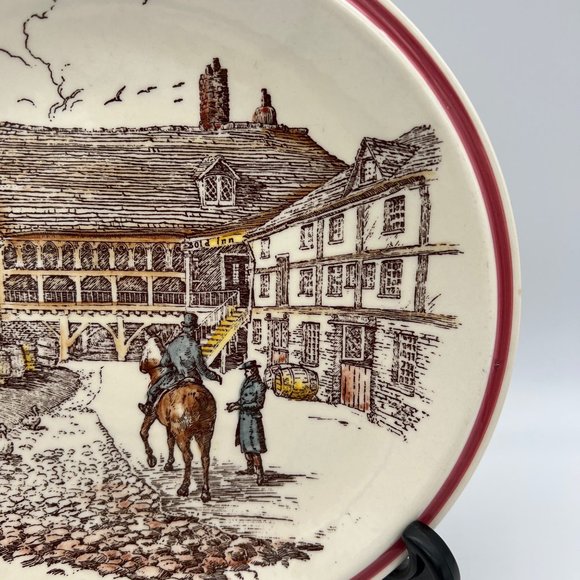 Vernon Kilns Bits of Old England Collectible Plate No. 7 Man on Horseback 8.25" - Picture 5 of 6